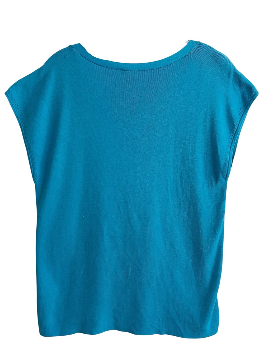 Talbot’s Turquoise Cotton Cap Sleeve Sweater XL - Picture 2 of 5